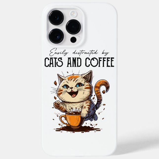 Facilmente Distraído Por Gatos E Café Amantes De G (Verso)