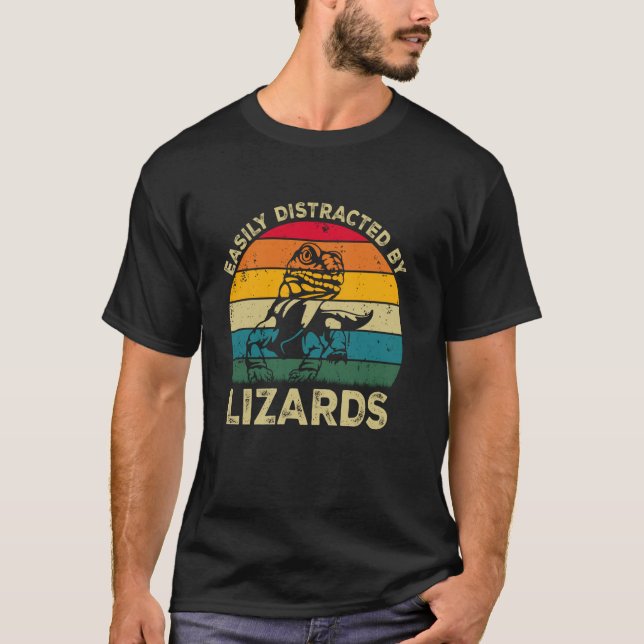 Facilmente Distraído Por Lagartos, Camiseta Divert (Frente)
