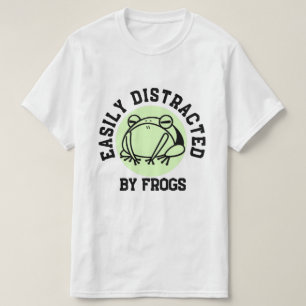 Facilmente Distraído Por Rãs Camiseta Divertida e
