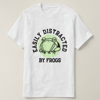 Facilmente Distraído Por Rãs Camiseta Divertida e 