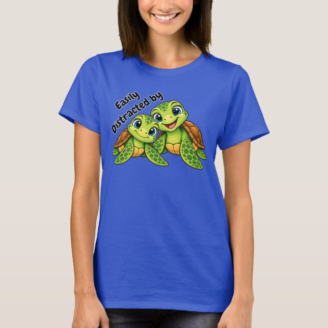 Facilmente Distraído por Tartarugas | Camiseta de  (Frente)