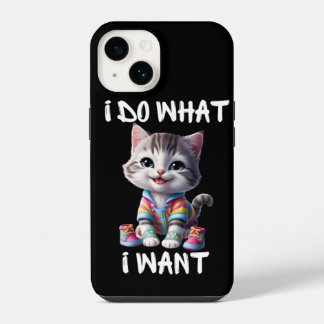 Faço o que eu Preciso Capas de iPhone de Gato Fofo