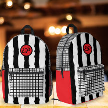 Faculdade de Monograma de Gingham Stripe de Esquer