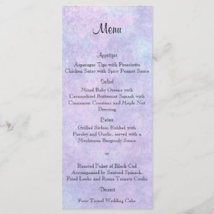 Fada Azul no Menu Casamento Roxo
