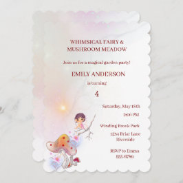 Fada Branca, mágica 4.º Convite de Aniversário