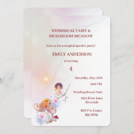 Fada Branca, mágica 4.º Convite de Aniversário