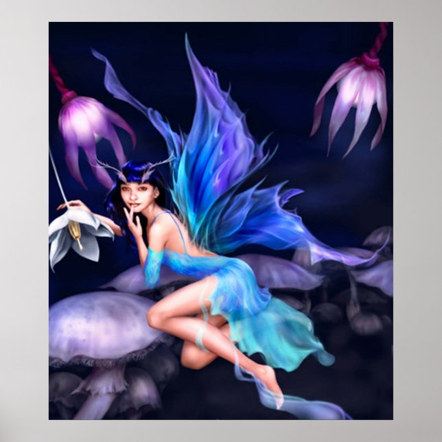 Fada com cogumelos poster a partir de 14.95 (Frente)