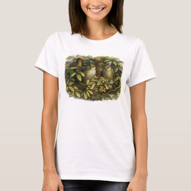 Fada com corujas - Camisa feminina (Frente)