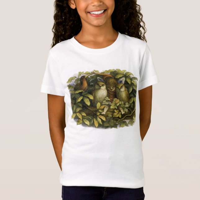 Fada com Corujas - Camisa para Crianças (Frente)