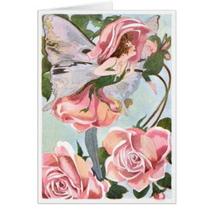 Fada cor-de-rosa da flor - cartão