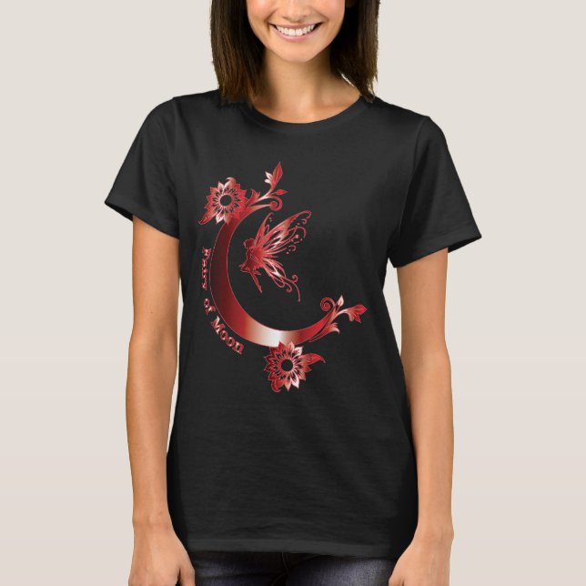 Fada da Lua Mulheres Camisa Preta (Frente)