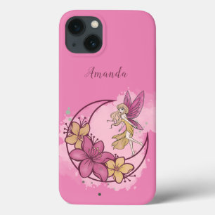 Fada de fantasia bonita na lua, nome personalizado