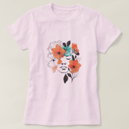 Fada de flor Desenho de arte em linha Camisa de mu