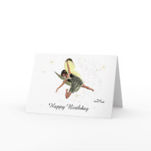 Fada De Rapariga Com Cartão De Aniversário De Asas