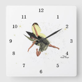 Fada De Rapariga Com Relógio De Paredes Amarelas