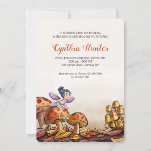 Fada em um convite do cogumelo