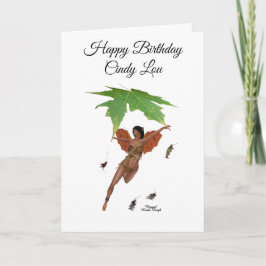 Fada Fácil Com Asas Marrons Castanhas Cartão De An