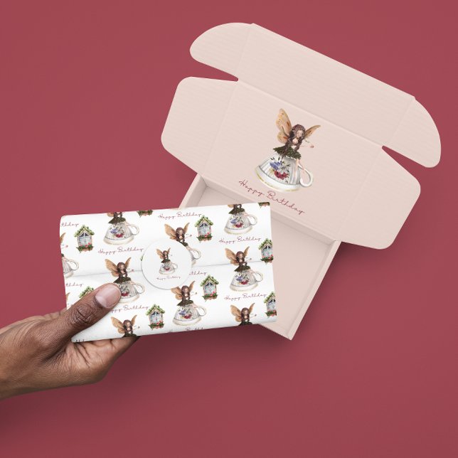 Fada Feliz Aniversário Papel Tecido (Wish someone special a happy birthday with this cute fairy tissue paper! Matching collection! )