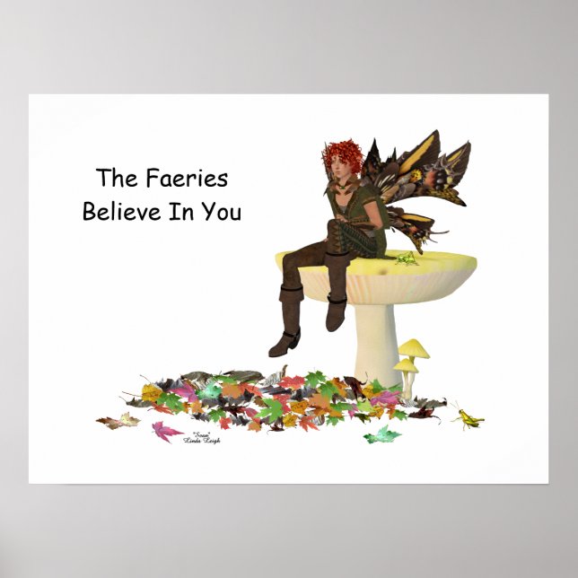 Fada Irlandesa De Menino Na Poster De Cogumelo (Frente)