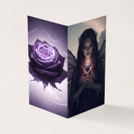 Fada mística com Rosa violeta | Cartões de agradec