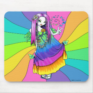 Fada Mousepad do Hippie da paz do arco-íris de