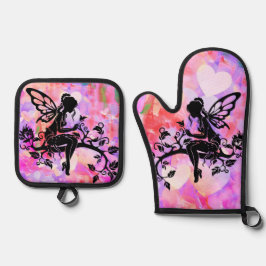 Fada na ramificação de flores