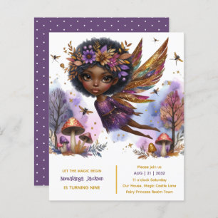 Fada Negra Aniversário Fairycore Roxo Dourado