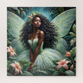 Fada Negra Em Quebra-cabeça De Jardim Encantado