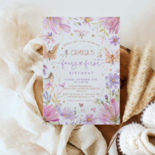 Fada Primeiro Convite À Rapariga De Aniversário