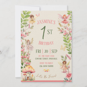 Fada Primeiro Convite Aniversário Para Aquarelas