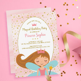 Fada Princesa Convite de aniversário Mágico