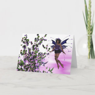 Fada Roxa com Cartão de Saudação de Aves Marinhas