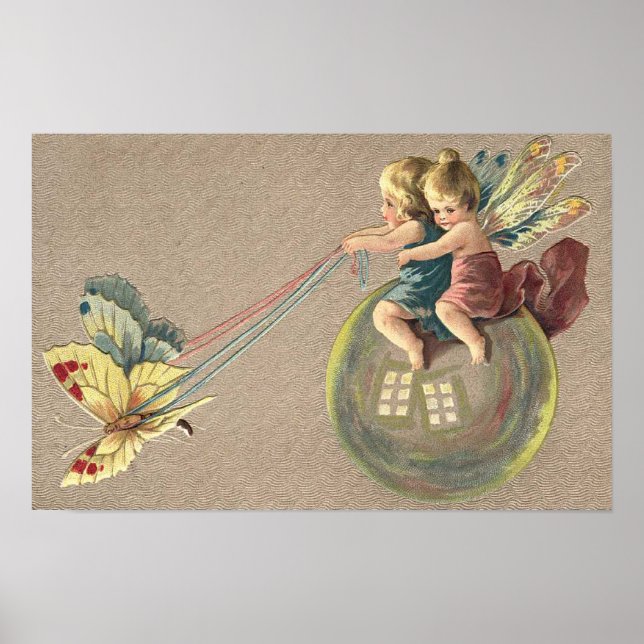 Fadas a Andar um Poster de Bolhas (Frente)