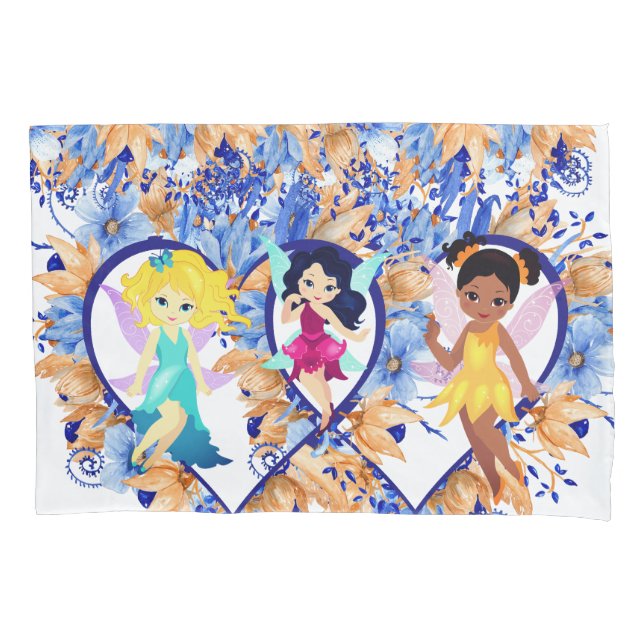 fadas e corações Pillowcase (Frente)