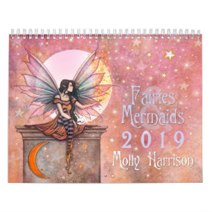 Fadas e Sereias Calendário de Parede 2019 Molly H