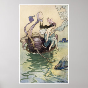 Fadas na Impressão do mar por Warwick Goble