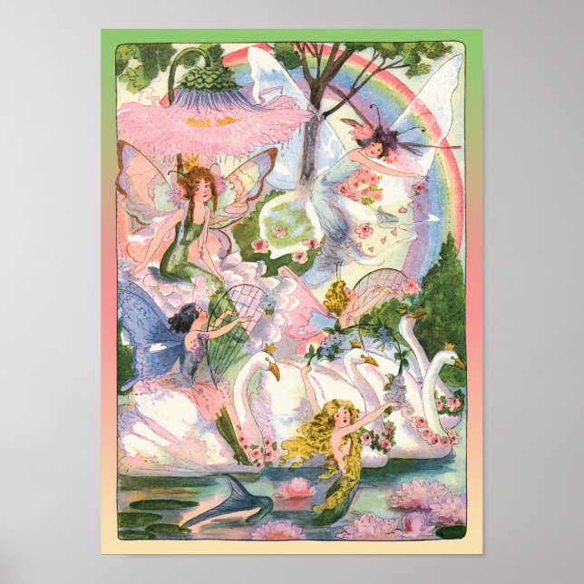 Fadas, Sereias e Impressão de Cisnes (Frente)