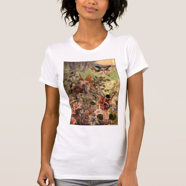 Fadas & t-shirt das flores (Frente)