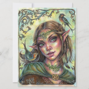 Fae Messengers Art Card Elf Fantasy Forest Female