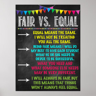 Fair Vs. Equal Classroom Poster