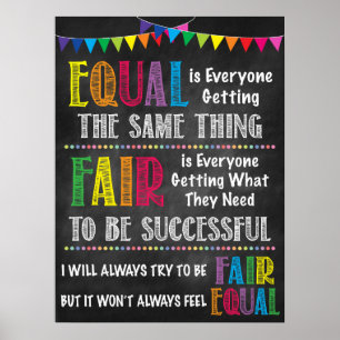 Fair Vs. Equal Classroom Poster