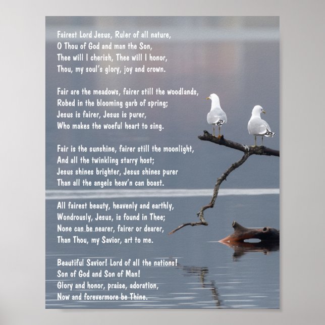 Fairest Lord Jesu Church Christian Hymn Art Poster (Frente)