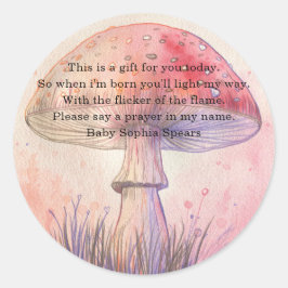 Fairy fly agaric - adesivo de vela de oração