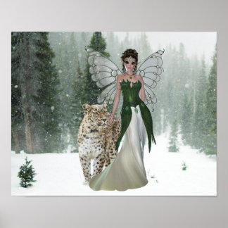 Fairy Princes & Leopardo Winter Scense Poster