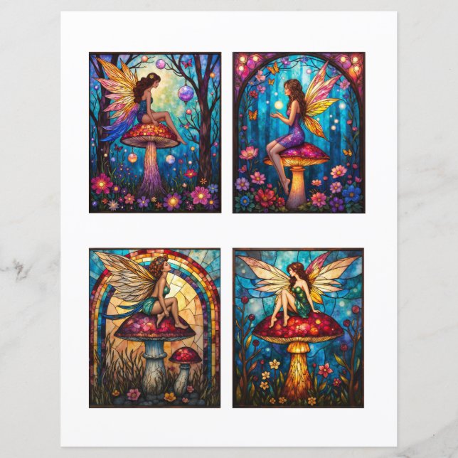 Fairy Scrapbook Junk Journal Collage Paper (Frente)