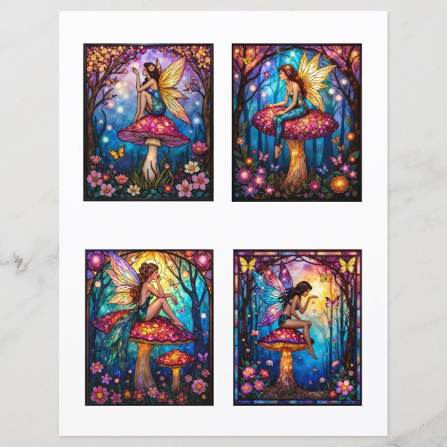 Fairy Scrapbook Junk Journal Collage Paper (Frente)