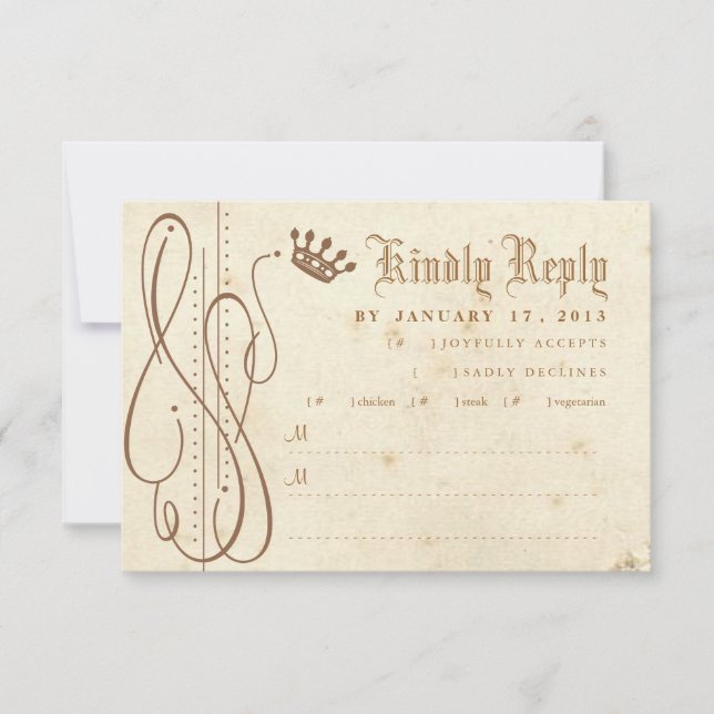 Fairy Tale Swirl Weding Invitation RSVP (Frente)