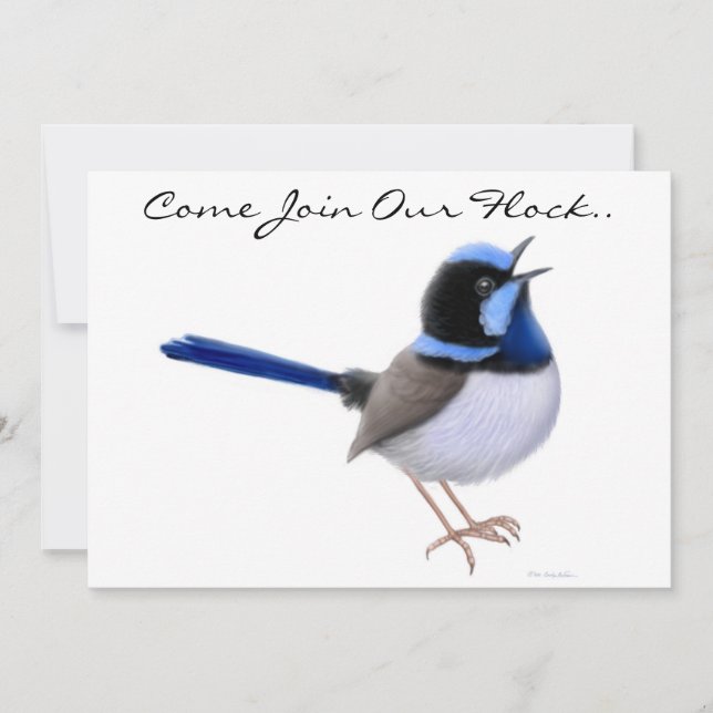 Fairy Wren Songbird Convite de festas (Frente)