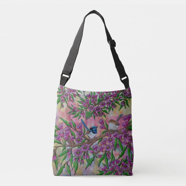 Fairy Wrens Messenger tote bag (Frente)
