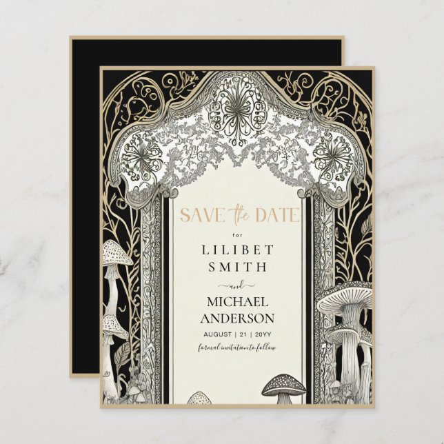 Fairycore Salve a Data Floresta Dourada Negra (Frente/Verso)